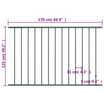 Fence Panel Powder-coated Steel 1.7x1.25 m Anthracite | HiPoMarket