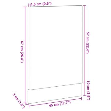 Dishwasher Panel Sonoma Oak 45x3x67 cm | HipoMarket