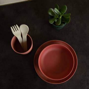 Bo Jungle 5 Piece Baby Tableware Set - CPLA Terracotta