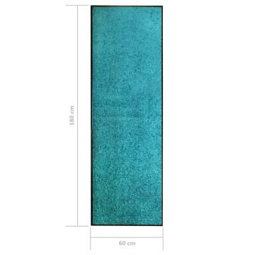 Washable Cyan Doormat 60x180 cm - Durable & Non-Slip