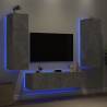 6 Piece TV Wall Units with LED in Concrete Grey | HipoMarket