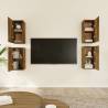 Stylish Smoked Oak TV Cabinets - 4 Pcs | Hipomarket