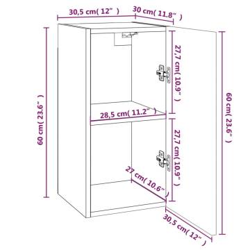 Stylish Smoked Oak TV Cabinets - 4 Pcs | Hipomarket