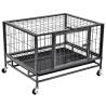 Heavy Duty Dog Cage with Wheels - Steel 82x66x56 cm