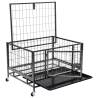 Heavy Duty Dog Cage with Wheels - Steel 82x66x56 cm