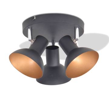 Ceiling Lamp for 3 Bulbs E27 - Stylish Black and Gold Design