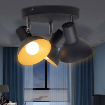 Ceiling Lamp for 3 Bulbs E27 - Stylish Black and Gold Design