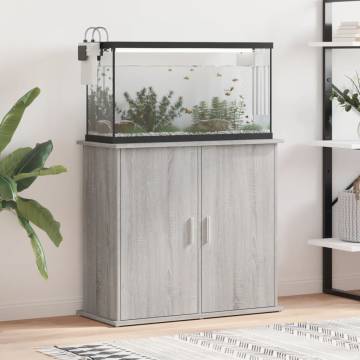 Aquarium Stand Grey Sonoma 81x36x73 cm - Durable & Stylish