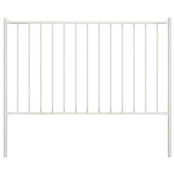 White Powder-coated Steel Fence Panel with Posts - 1.7x0.75 m