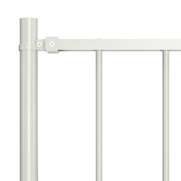 White Powder-coated Steel Fence Panel with Posts - 1.7x0.75 m