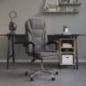 Stylish Grey Faux Leather Reclining Office Chair | HipoMarket