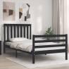  Bed Frame with Headboard Black 100x200 cm Solid Wood Colour black Size 100 x 200 cm 