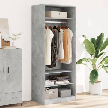 Wardrobe Concrete Grey 80x50x200 cm - Stylish & Durable Design