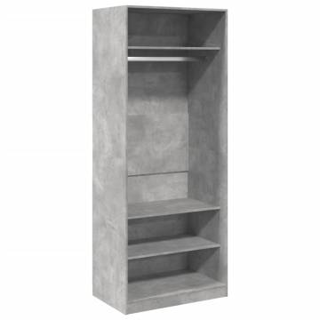 Wardrobe Concrete Grey 80x50x200 cm - Stylish & Durable Design