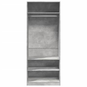 Wardrobe Concrete Grey 80x50x200 cm - Stylish & Durable Design