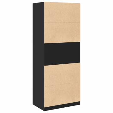 Stylish Black Wardrobe 80x50x200 cm | Engineered Wood