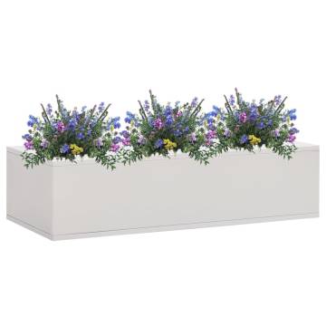 Light Grey Office Flower Box - Durable Steel Plant Pot