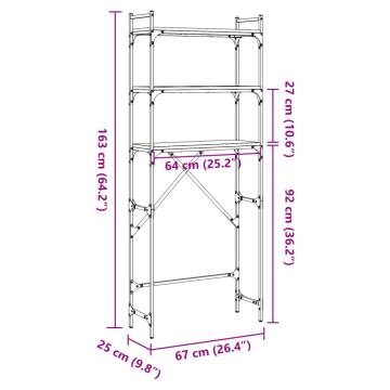 Washing Machine Shelf Sonoma Oak - 3-Tier Storage Solution