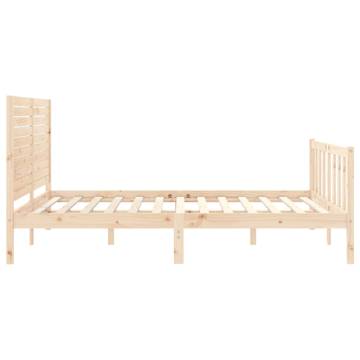 King Size Bed Frame with Headboard | Solid Pine Wood