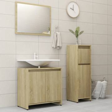 3 Piece Bathroom Furniture Set - Sonoma Oak | Hipomarket