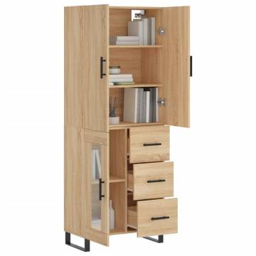 Stylish Highboard Sonoma Oak - 69.5x34x180 cm | HipoMarket