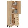 Stylish Highboard Sonoma Oak - 69.5x34x180 cm | HipoMarket