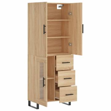 Stylish Highboard Sonoma Oak - 69.5x34x180 cm | HipoMarket