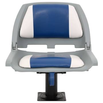 4 Piece Foldable Boat Seat Set - Blue and White | HipoMarket