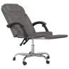 Stylish Grey Faux Leather Reclining Office Chair | HipoMarket