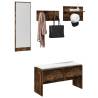  4 Piece Hallway Furniture Set Smoked Oak Engineered Wood Colour smoked oak 