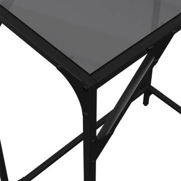 Elegant Console Table with Black Glass Top – 60x35x81 cm