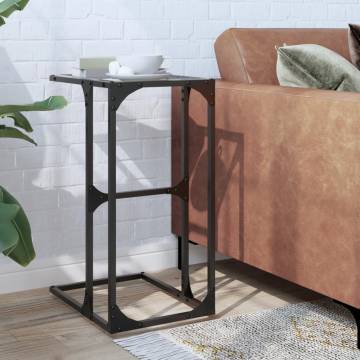 Stylish Side Table with Transparent Glass - 40x30 cm Steel