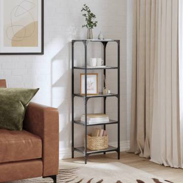 Stylish Storage Rack with Glass Top - 40x30x123 cm Steel