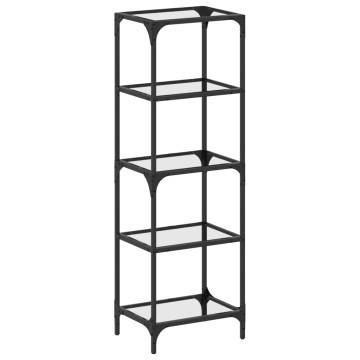 Stylish Storage Rack with Glass Top - 40x30x123 cm Steel