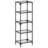 Stylish Storage Rack with Glass Top - 40x30x123 cm Steel