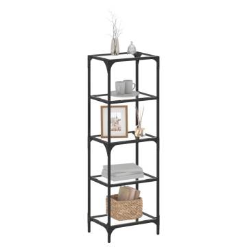 Stylish Storage Rack with Glass Top - 40x30x123 cm Steel