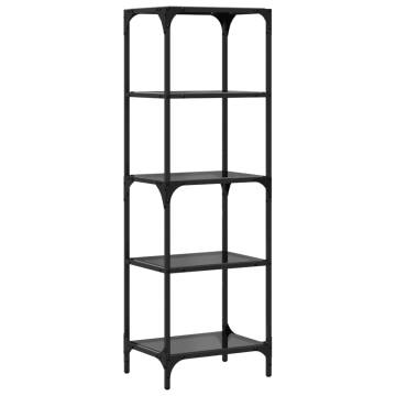 Stylish Storage Rack with Glass Top - 40x30x123 cm Steel