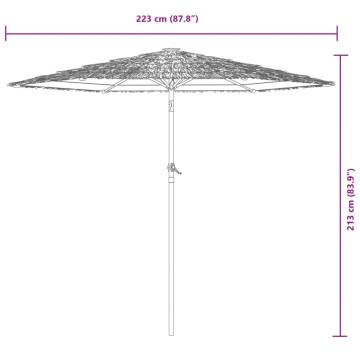 Garden Parasol with Steel Pole - Green 223x223 cm | HipoMarket