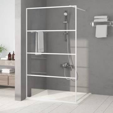 Modern Walk-in Shower Wall White 115x195 cm Clear ESG Glass