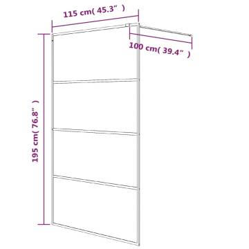 Modern Walk-in Shower Wall White 115x195 cm Clear ESG Glass