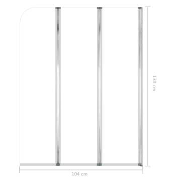 Stylish Bath Enclosures - 104x130 cm Tempered Glass | HipoMarket