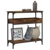 Elegant Smoked Oak Console Table with Shelf - 75x29x75cm