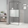  Walk-in Shower Wall Black 90x195 cm Half Frosted ESG Glass Colour black Size 90 x 195 cm Model half frosted 