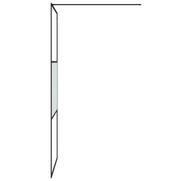 Modern Black Walk-in Shower Wall 90x195 cm - Half Frosted ESG Glass