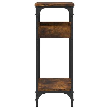 Elegant Smoked Oak Console Table with Shelf - 75x29x75cm