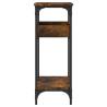 Elegant Smoked Oak Console Table with Shelf - 75x29x75cm