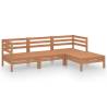 4 Piece Garden Lounge Set - Solid Pinewood Honey Brown