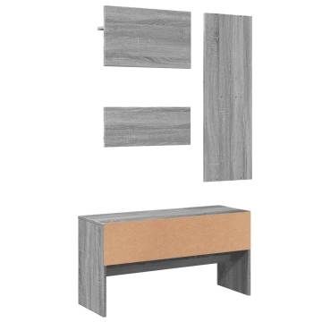 4 Piece Grey Sonoma Engineered Wood Hallway Furniture Set