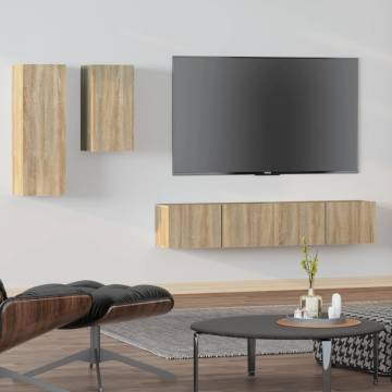 Sonoma Oak 4 Piece TV Cabinet Set - Stylish & Practical