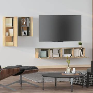 Sonoma Oak 4 Piece TV Cabinet Set - Stylish & Practical